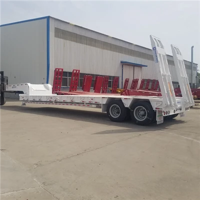 Heavy Duty 2 Line 4 Axle Lowbed Truck Semi Trailer